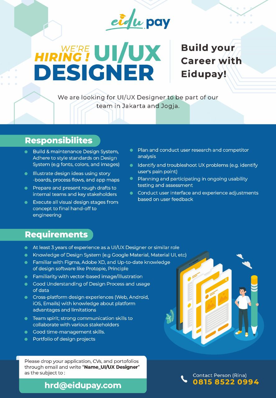 WE ARE HIRING UI/UX DESIGNER – Eidupay